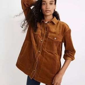 Madewell Corduroy Yorkway Shirt Jacket in Antique Gold